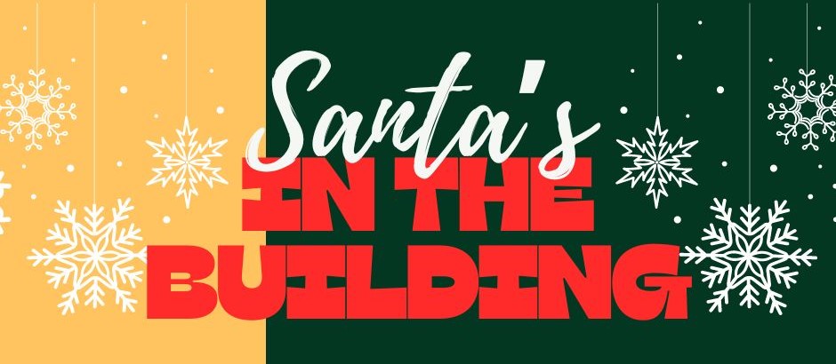 Santas in the building poster