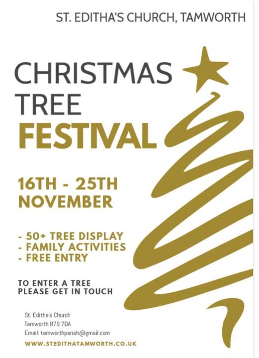 Christmas Tree Festival Flyer for St Editha's Church Tamworth